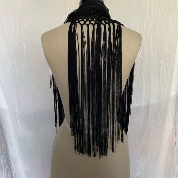 SILK fringe Scarf - Picture 3 of 6